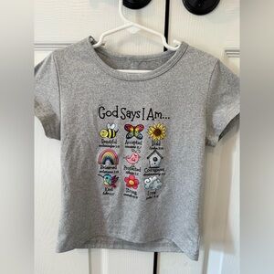 SHEIN Gray and Yellow Short Sleeve Graphic Tee
